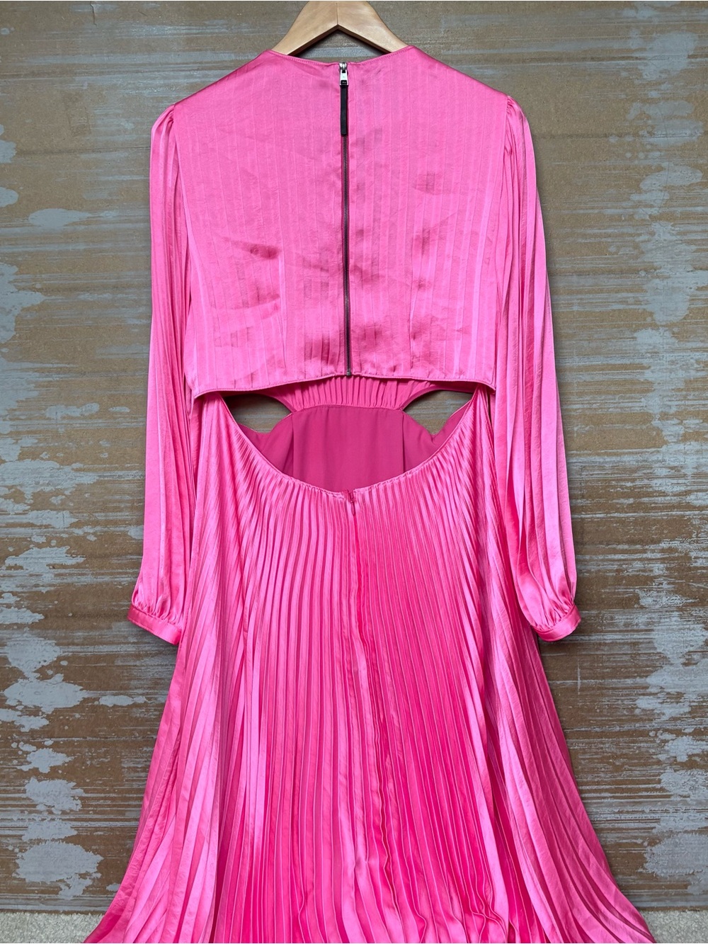 A.L.C. Naples Pleated Cut Handkerchief Dress Pink Event Summer Womens 14 - Picture 8 of 8